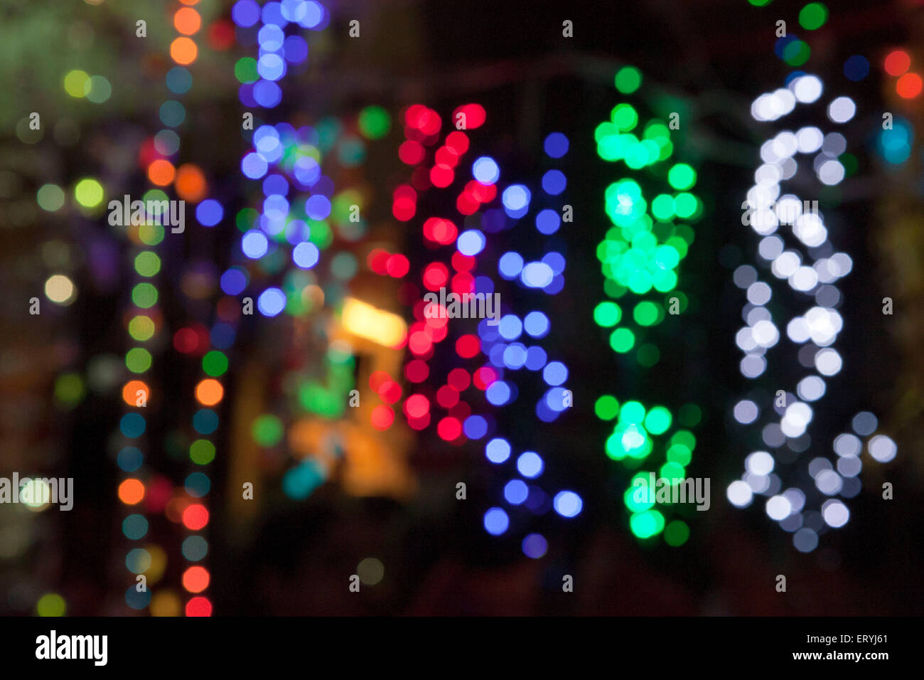 Eclairage décoratif hors focus Asie Inde Maharashtra Mumbai Banque D'Images