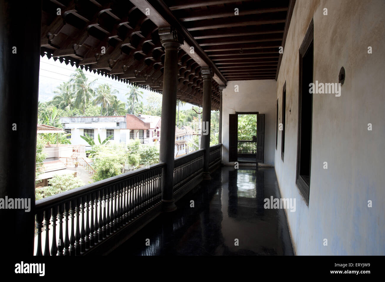 Balcon de Padmanabhapuram Palace à Kerala Inde Banque D'Images