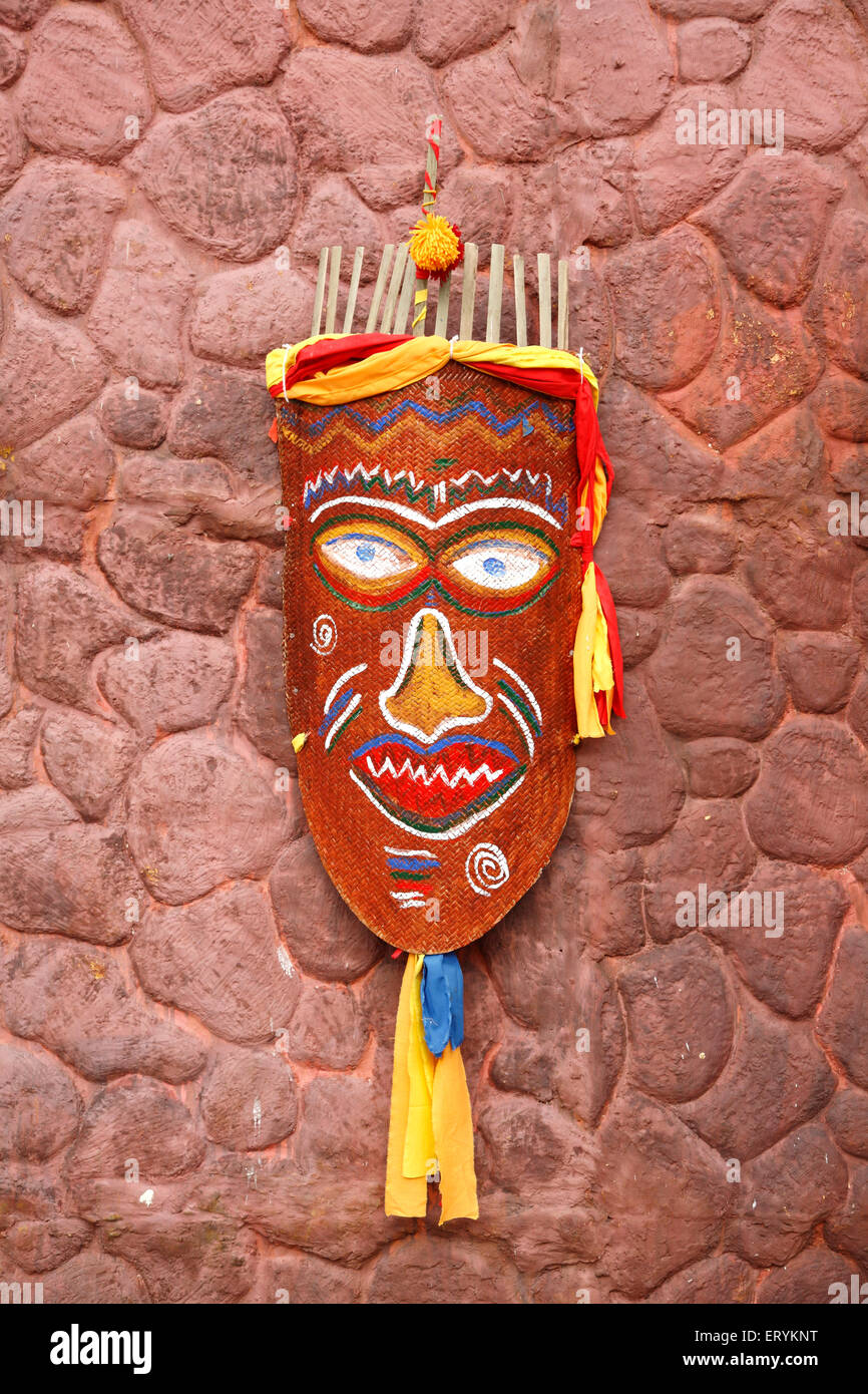 Masque décoratif pour décoration murale , Inde du Nord-est , Inde , Asie Banque D'Images