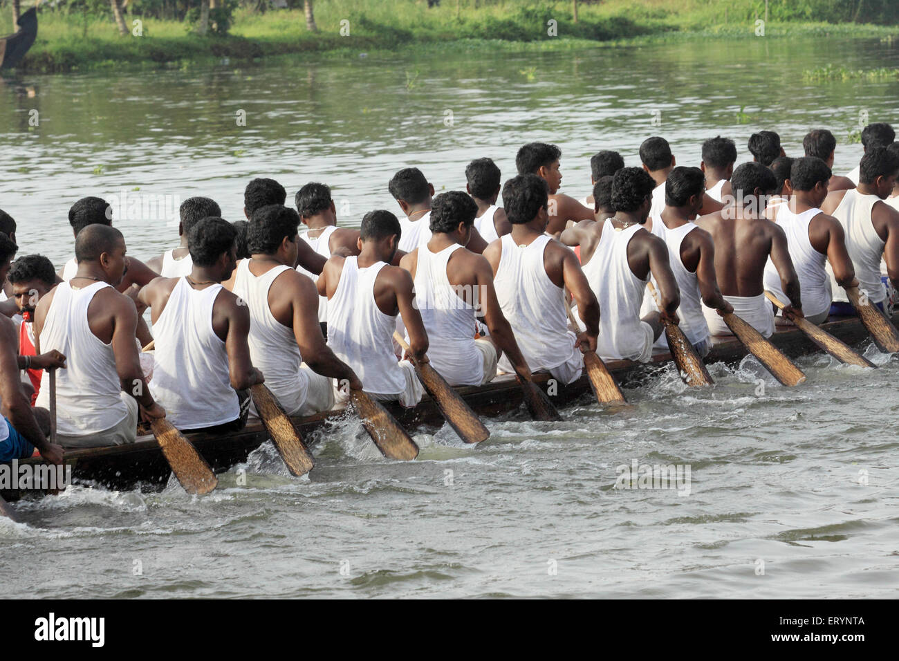 Snake boat race sur le lac punnamada Alleppey Alappuzha ; ; ; ; Inde Kerala Banque D'Images