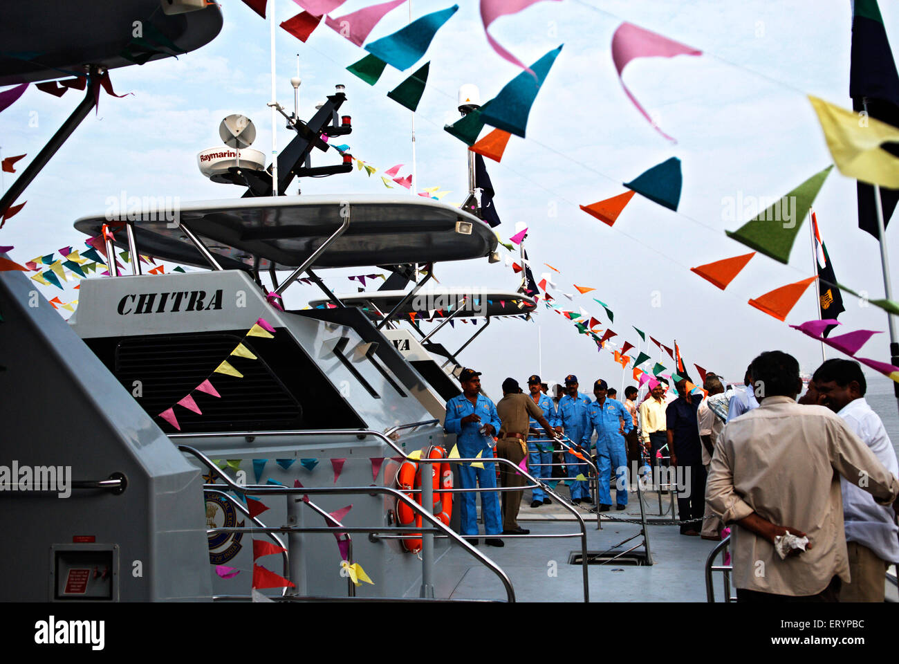 26/11 attaque terroriste de Bombay 2008 , nouveau bateau à grande vitesse pour la sécurité , porte d'Inde , Colaba , Bombay , Mumbai , Maharashtra , Inde , Asie Banque D'Images