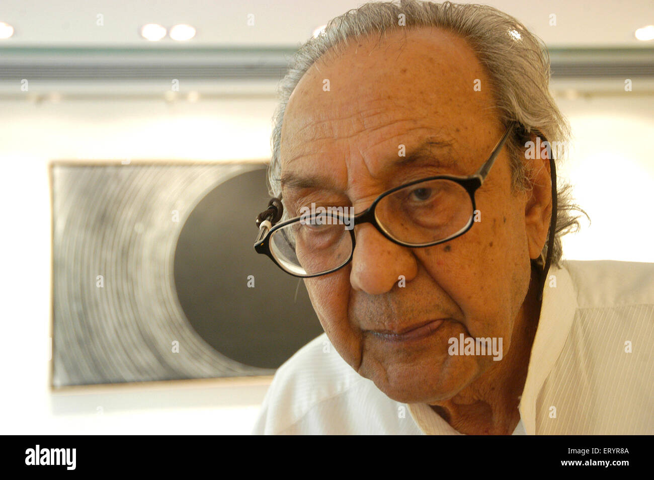 S. H. Raza , peintre indien , Sayed Haider Raza , artiste renommé , Inde , Asie Banque D'Images