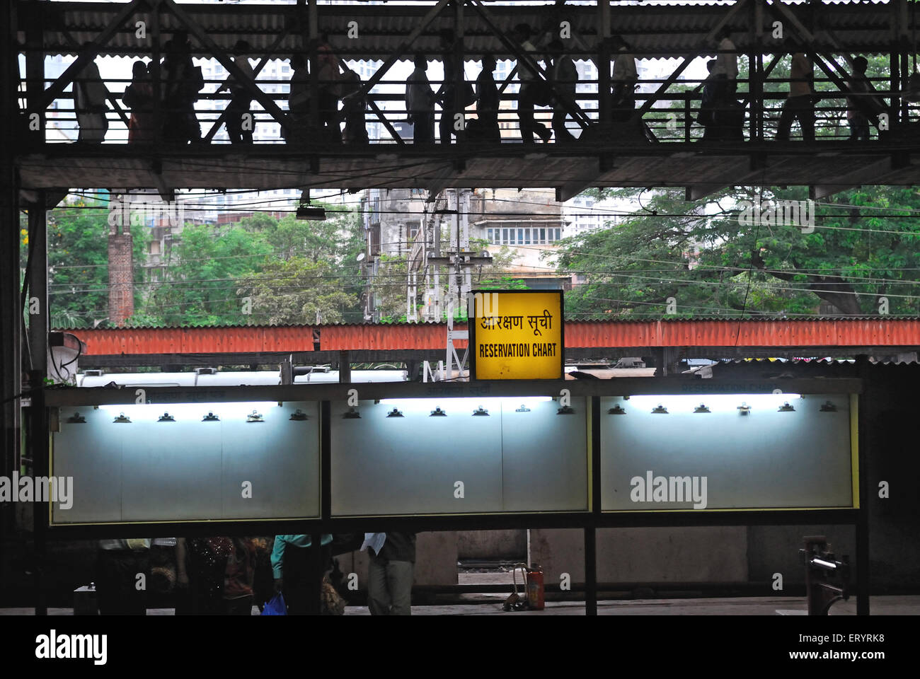 Affichage du plan de réservation , Mumbai Central Railway station ; Bombay , Mumbai ; Maharashtra ; Inde , Asie Banque D'Images