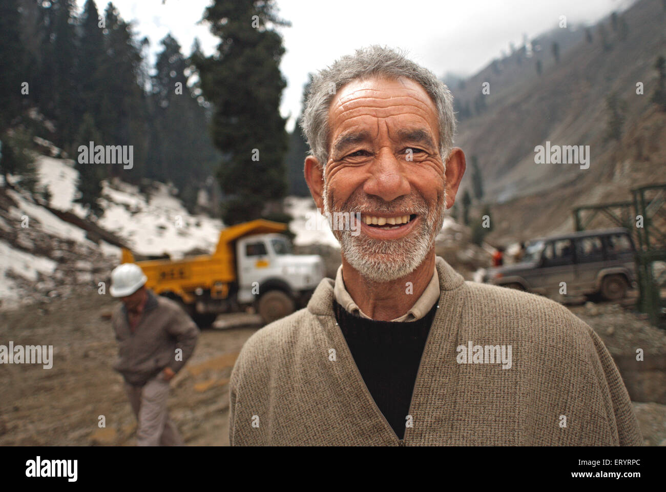 Ride sur la face de l'homme ; du cachemire Jammu-et-Cachemire en Inde ; PAS DE MR 8 Avril 2008 Banque D'Images