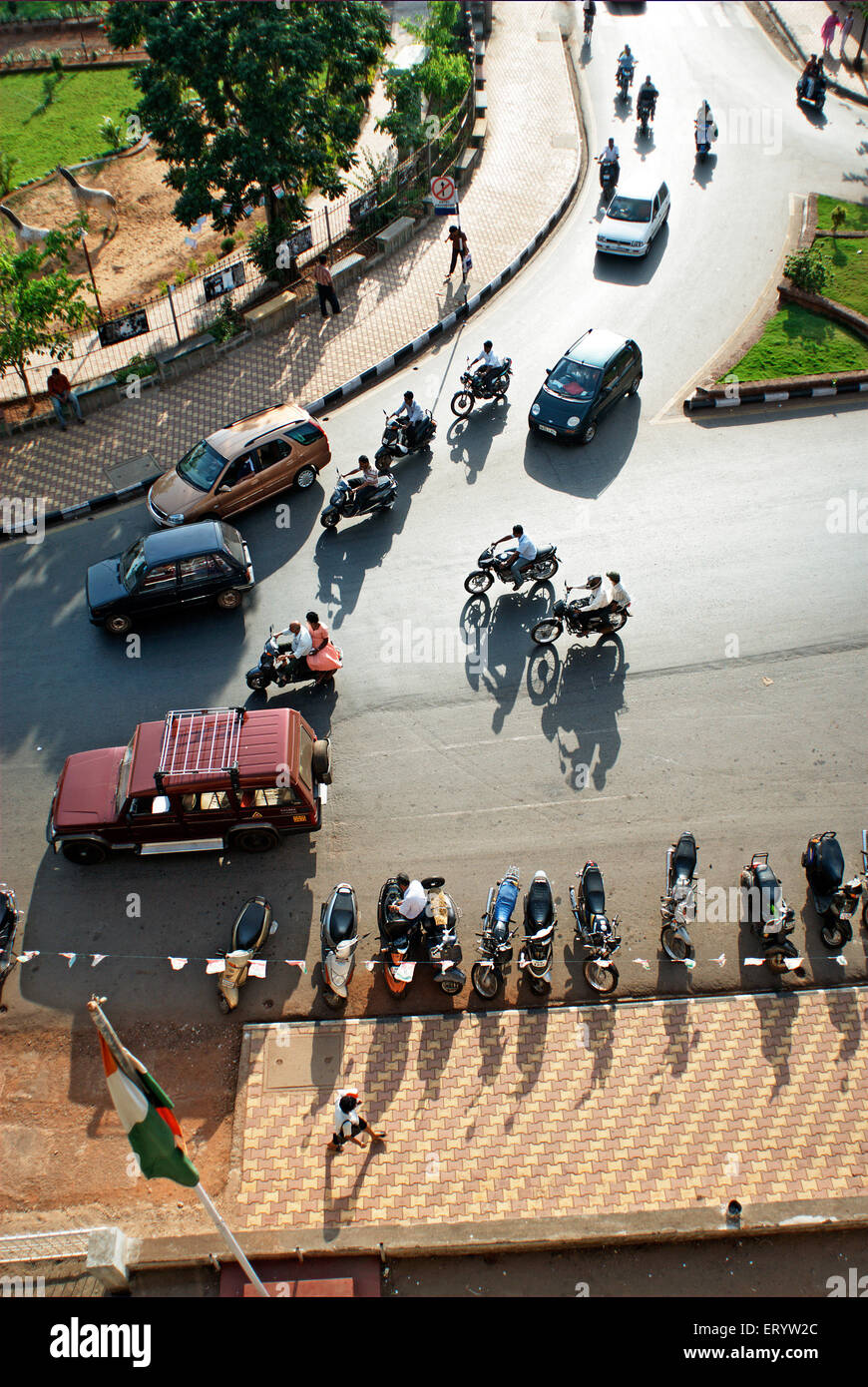 Vue de dessus du trafic ; Margaon ; Inde Goa Banque D'Images