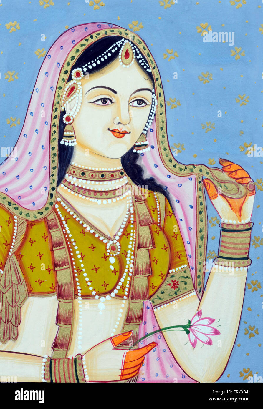 Peinture Miniature de Jodha Bai Banque D'Images