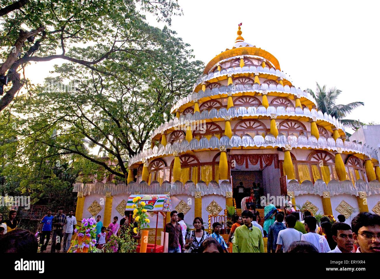 Déesse Kali pandal, festival Durga Puja, Calcutta, Kolkata, Bengale occidental, Inde, Asie Banque D'Images