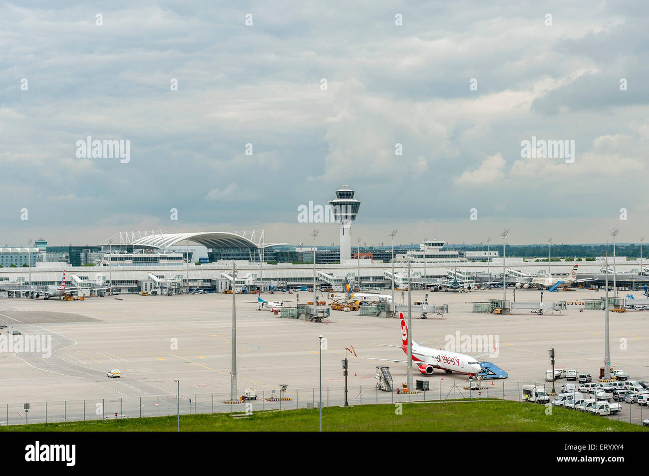 L'aéroport de Munich avec AirBerlin Airplane Banque D'Images