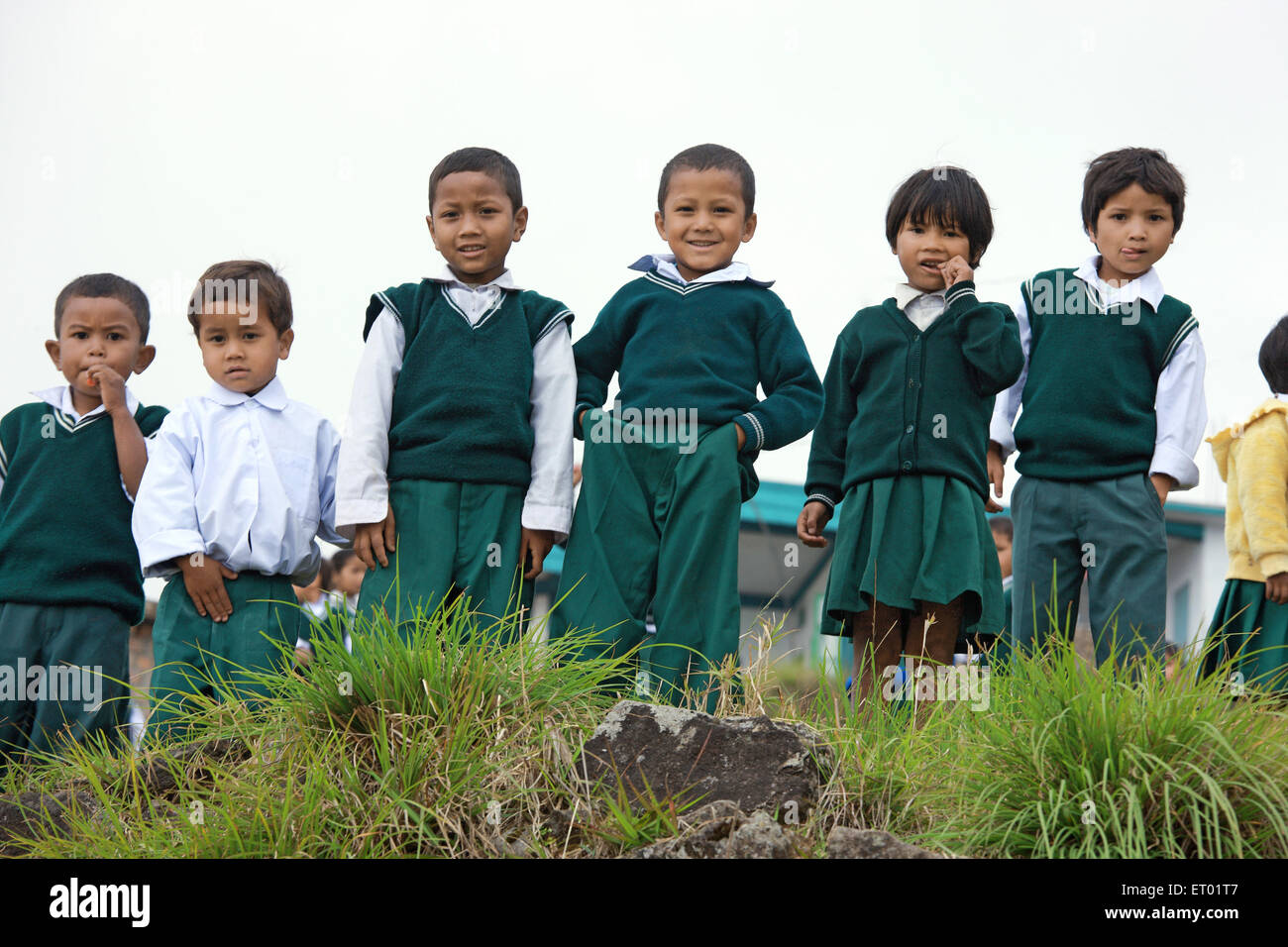 Les enfants de l'école ; Haïfa ; Sohra Meghalaya ; Inde NOMR Banque D'Images