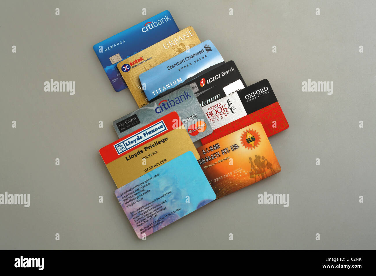 Cartes de crédit en PVC L'Inde Asie Banque D'Images