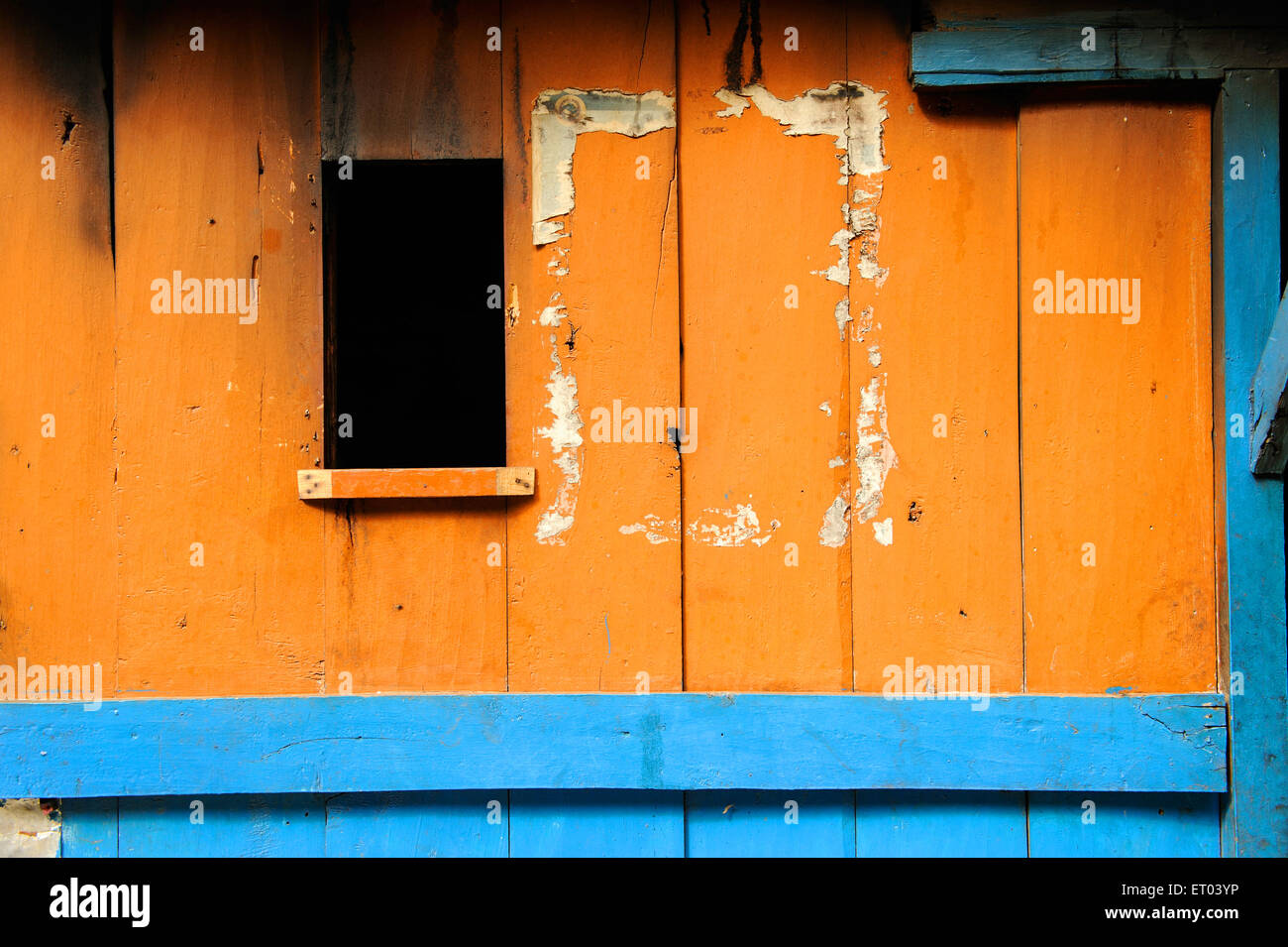 Planches en bois bleu jaune , Kopchepani , Kunjo , Népal , République fédérale démocratique du Népal , Asie du Sud , Asie Banque D'Images