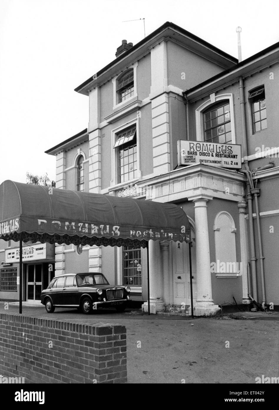 Romulus une discothèque et un restaurant. Vers les années 1970. Banque D'Images