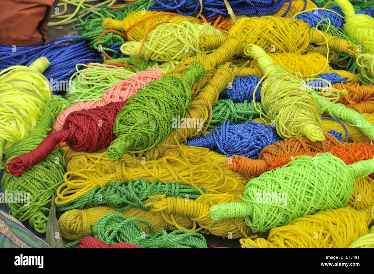 Cordes nylon Colouful à mapusa marché à Goa en Inde Banque D'Images