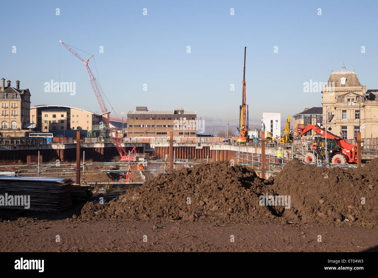 Bradford, célèbre "trou dans le sol', qui existait depuis plus de 5 ans avant l'élaboration de la Westfield Shopping Centre. Banque D'Images