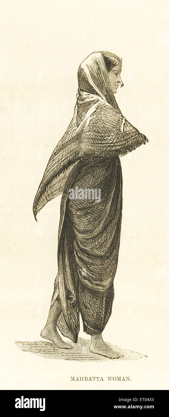 Maratha femme ; 25 mars 1876 ; Bombay maintenant Mumbai Maharashtra Inde ; images ; Banque D'Images