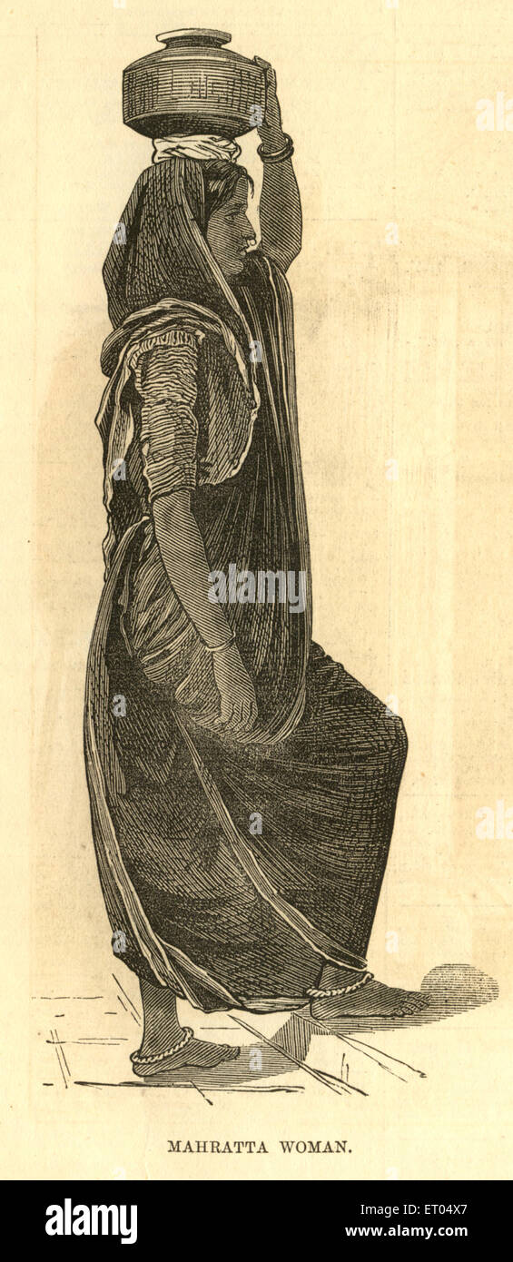 Maratha femme ; 25 mars 1876 ; Bombay maintenant Mumbai Maharashtra Inde ; images ; Banque D'Images