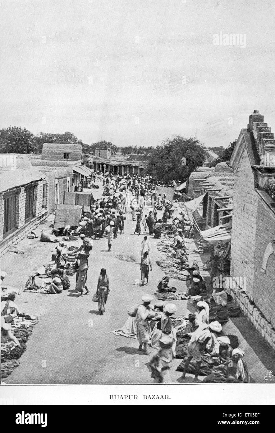 Rue du marché, Bijapur, Bijapura, Vijayapura, Karnataka, Inde, Asie, millésime, années 1800 Banque D'Images