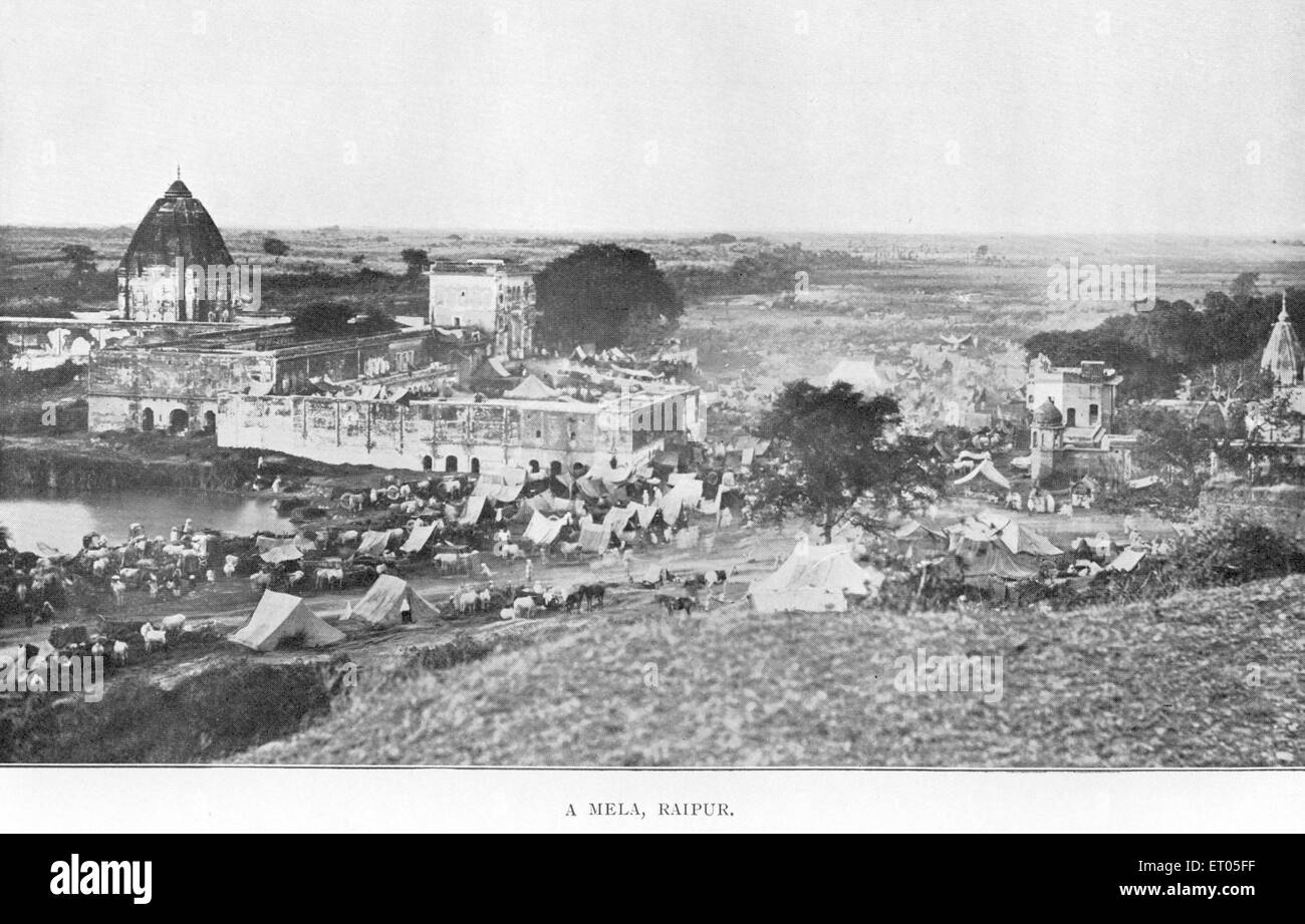 Salon rural, village mela, Raipur, Chhattisgarh, Inde, Asie, millésime, années 1800 Banque D'Images