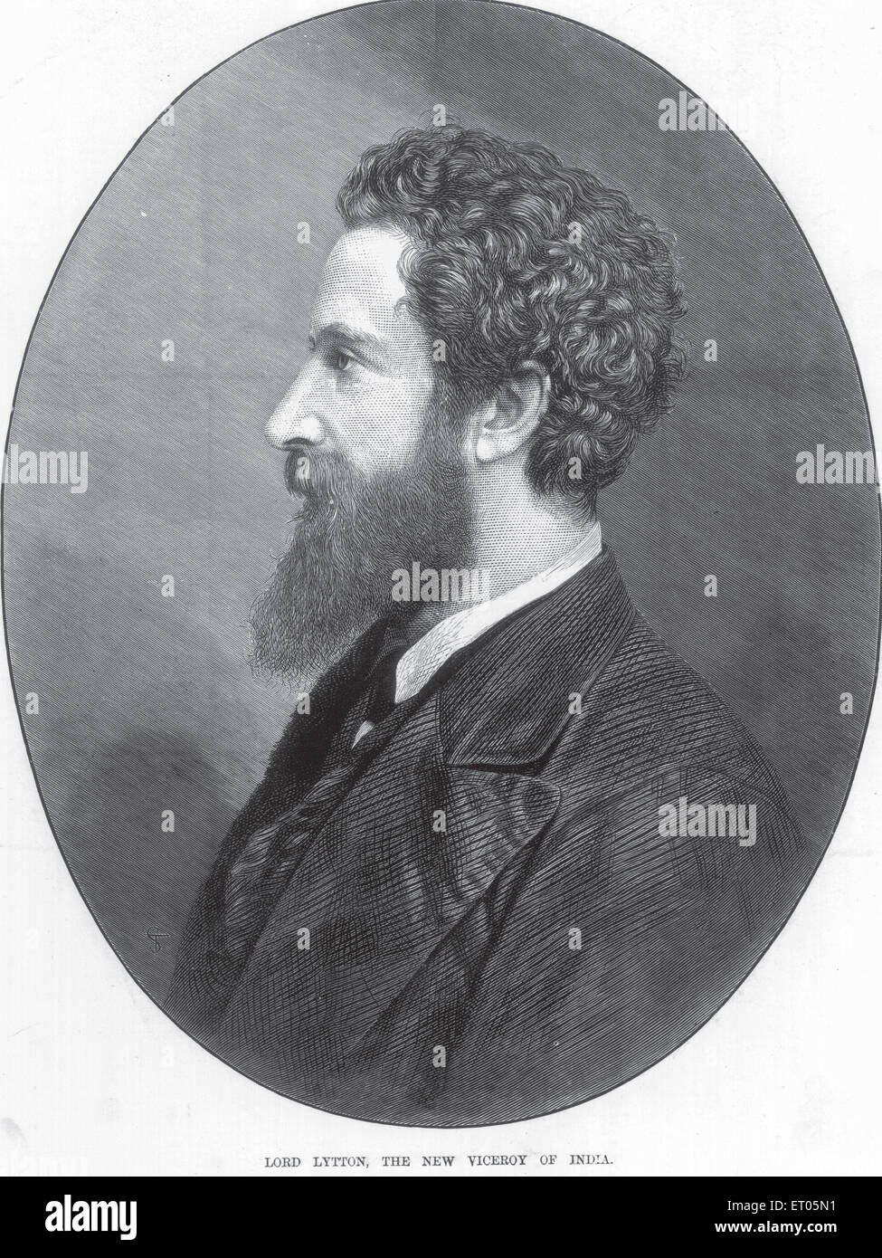 Portraits lithographiques ; lord Lytton ; le nouveau vice-roi de l'Inde PAS DE MR Banque D'Images