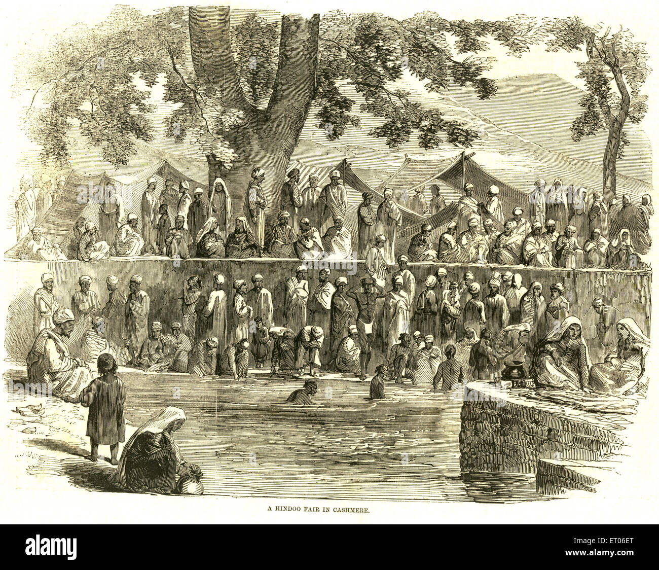 Foire indienne hindoue , Jammu & Cachemire , Inde , ancien millésime 1800 Banque D'Images