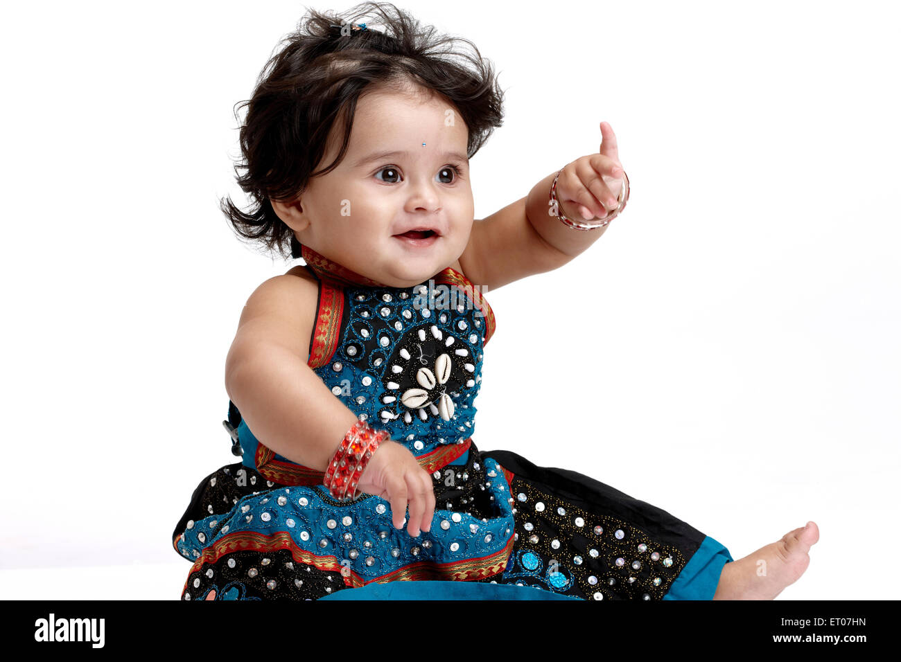 Petite fille joyeuse ; Inde M. n° 765 Banque D'Images