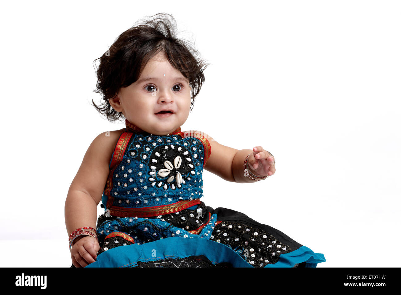 Petite fille joyeuse ; Inde M. n° 765 Banque D'Images