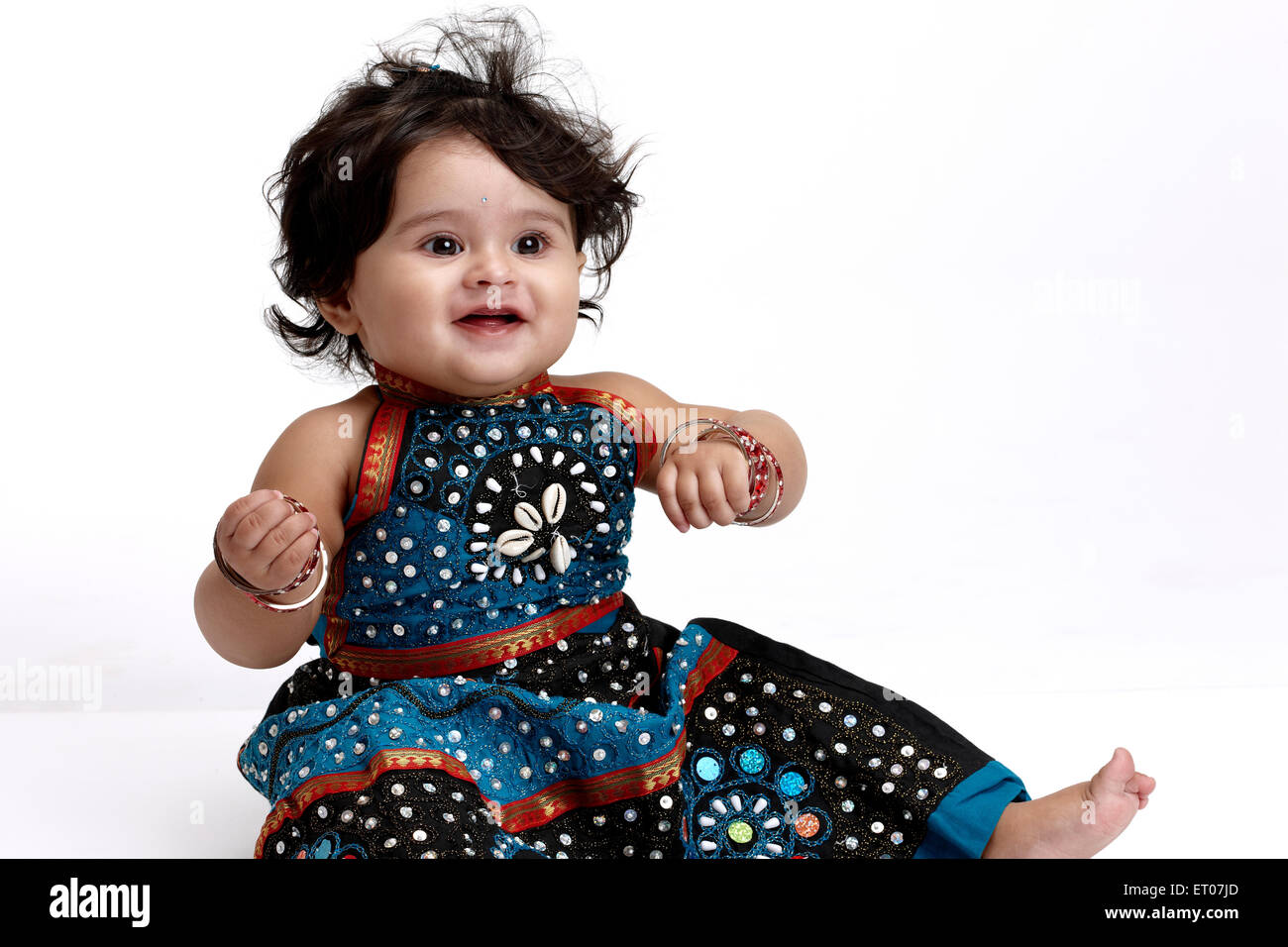 Petite fille joyeuse ; Inde M. n° 765 Banque D'Images