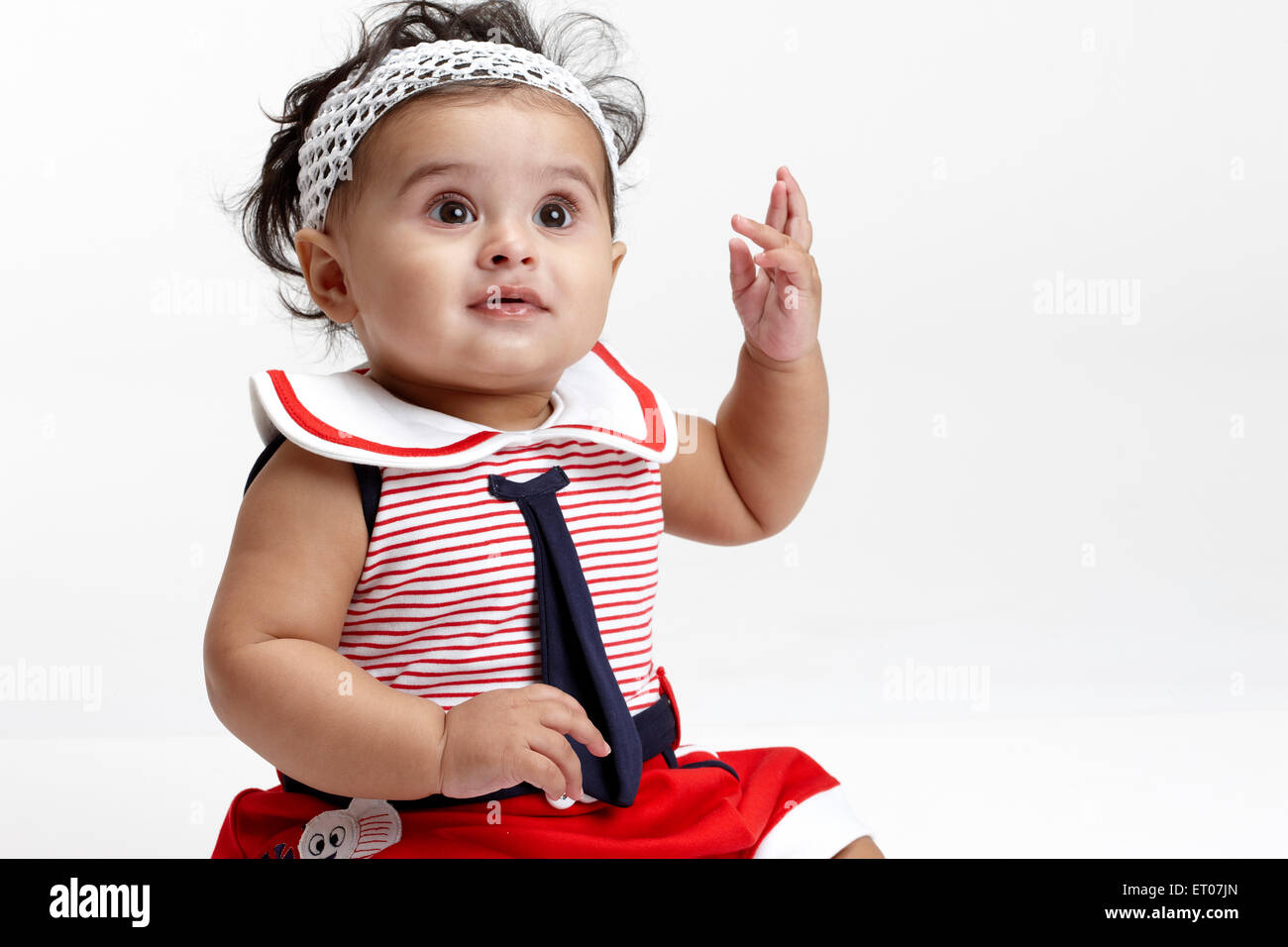 Bébé fille sur fond blanc , MR#765 Banque D'Images