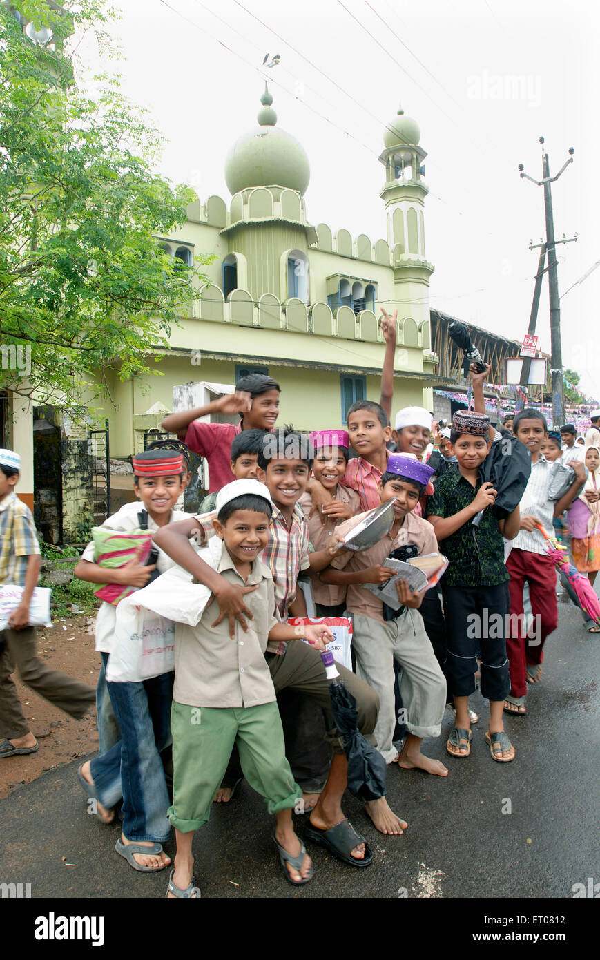 Les élèves de l'école musulmane ; Madrasasa ; Inde Kerala ; PAS DE MR Banque D'Images