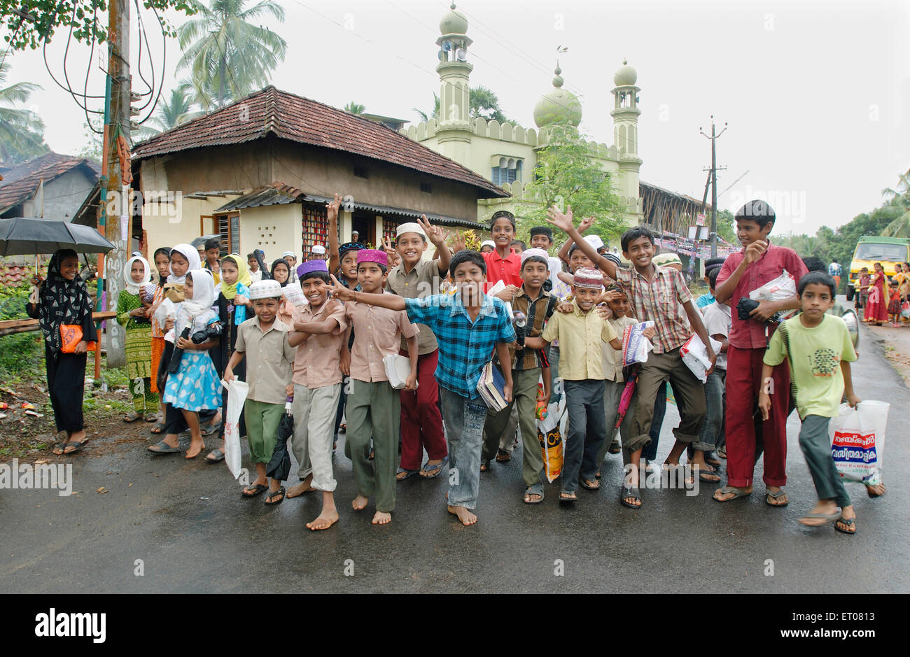 Les élèves de l'école musulmane ; Madrasasa ; Inde Kerala ; PAS DE MR Banque D'Images