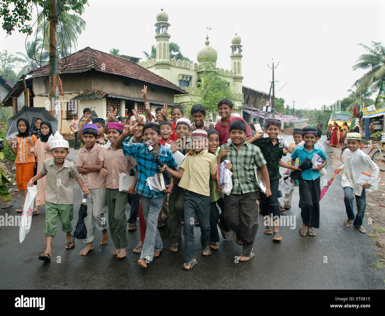 Les élèves de l'école musulmane ; Madrasasa ; Inde Kerala ; PAS DE MR Banque D'Images