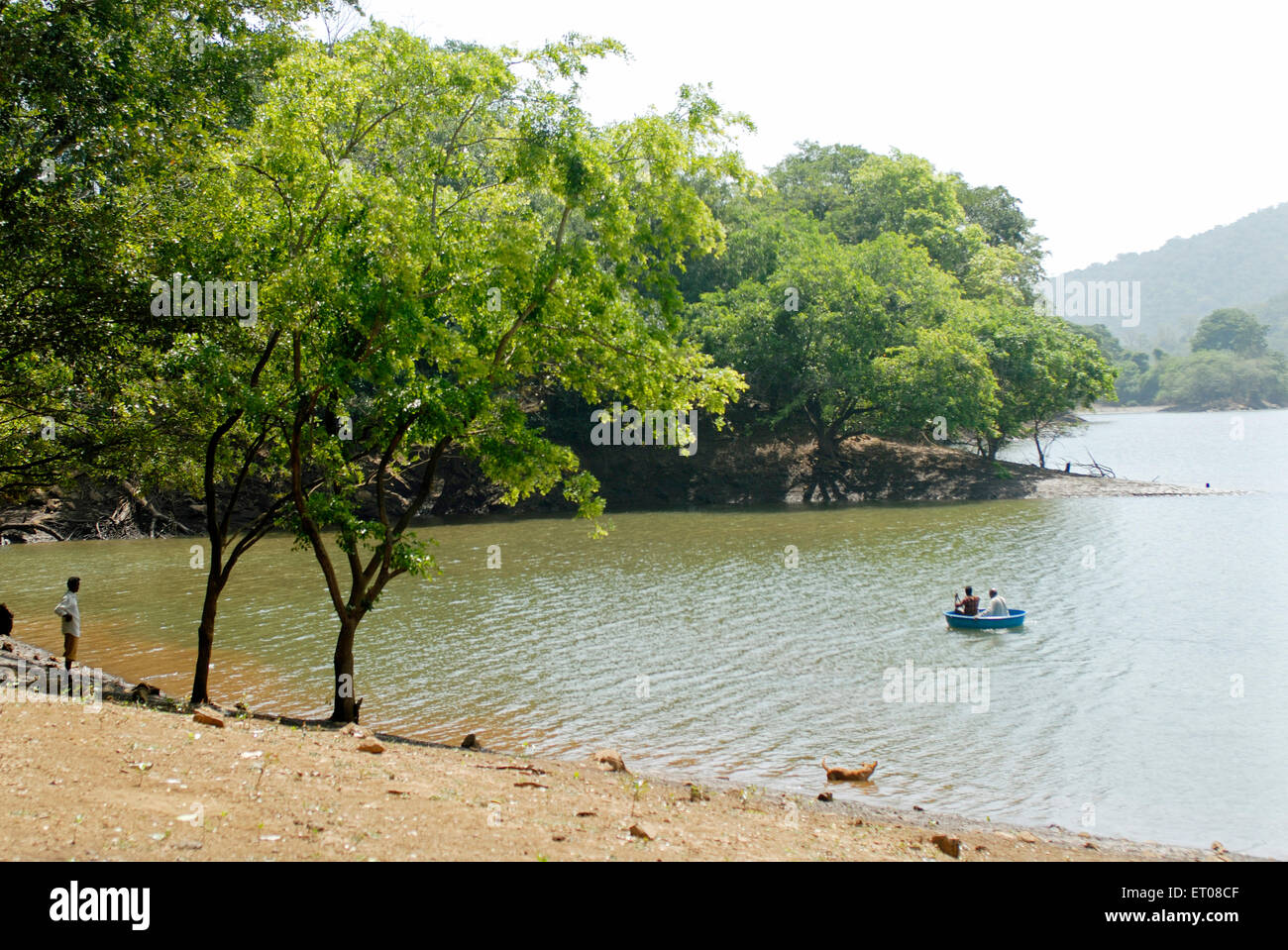 Nautisme ; Baralikkadu Karamadai éco touristique du barrage situé Pilloor Athikkadavu ; éventail Western Ghats Coimbatore ; Tamil Nadu Banque D'Images