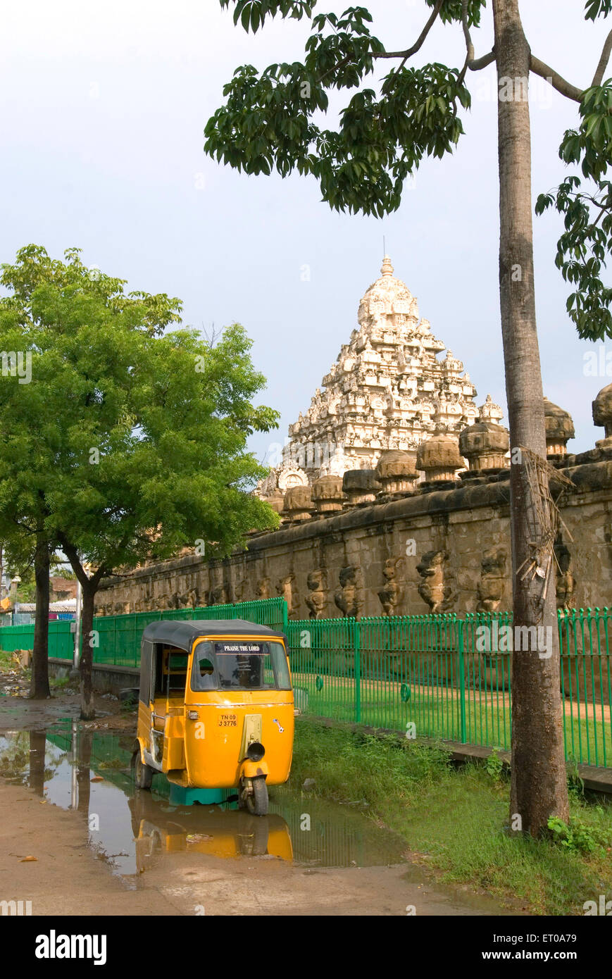 Temple de Kailasanatha roi Pallava Narasimhavarman grès Mahendra huit siècle ; Kanchipuram Tamil Nadu Banque D'Images