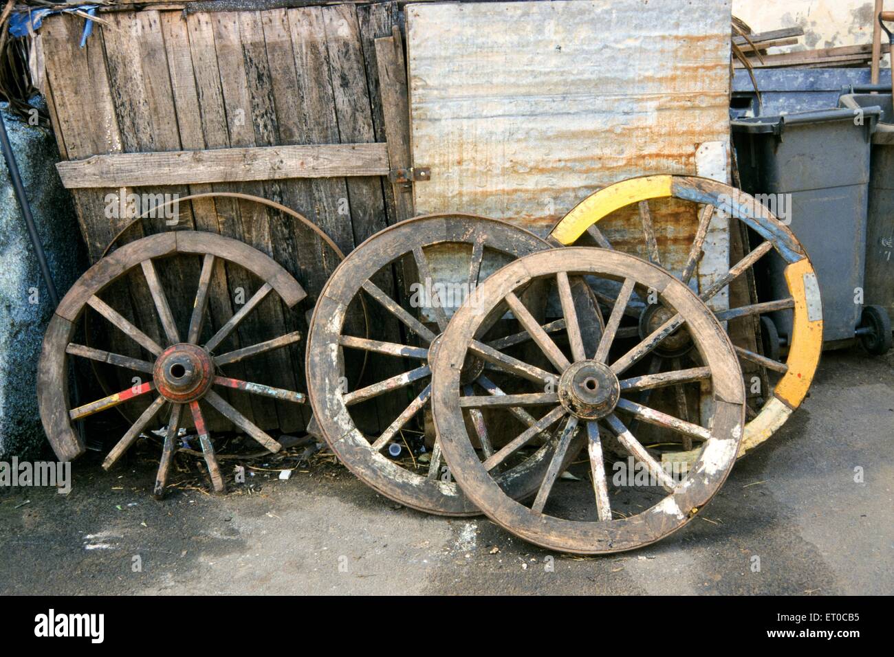 Roues de chariot Bullock, roues de Chariot, Madras, Chennai, Tamil Nadu, Inde, Asie Banque D'Images