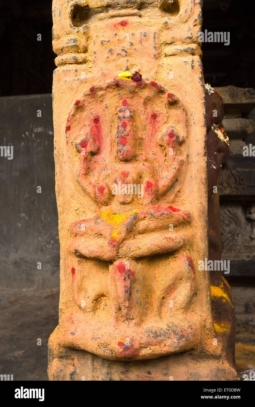 Nagaraja roi de serpents sur pilier dans rangavilas mantap au Sri ranganatha ; temple ; Srirangam Tiruchchirappalli Banque D'Images