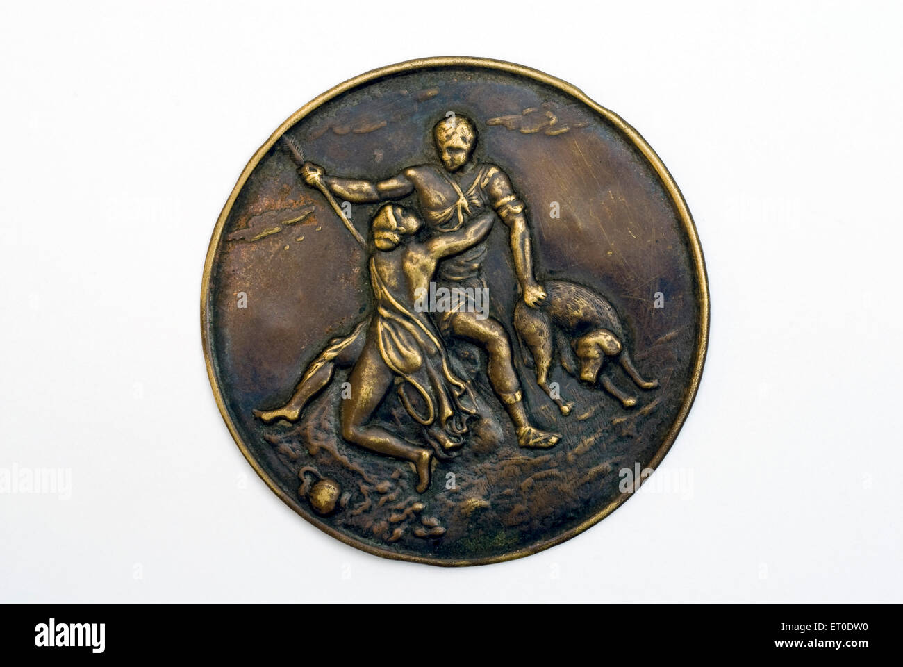 Romeo et Juliette avec la médaille de chien Banque D'Images