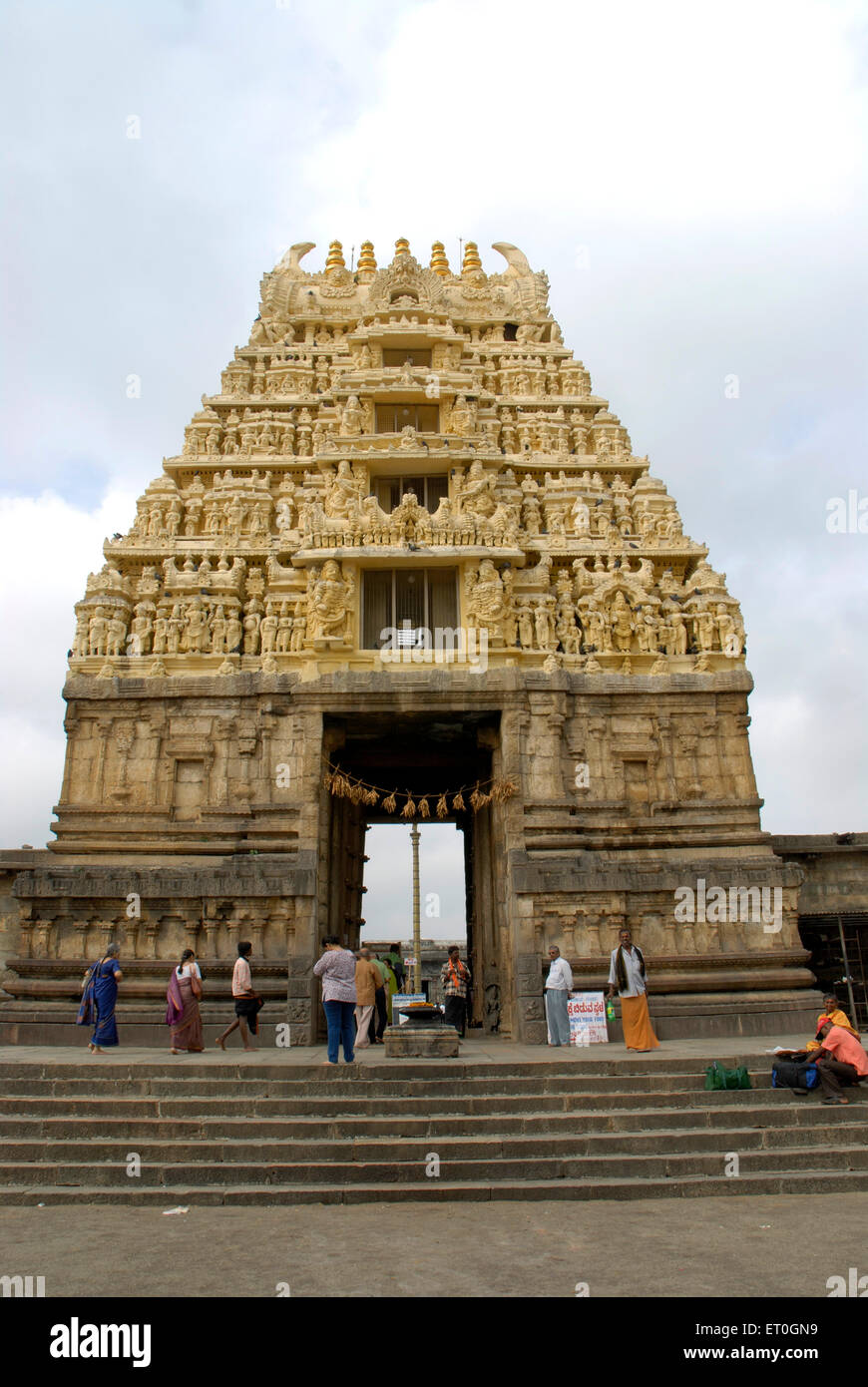 Porte d'entrée de Belur temple près de Chikmagalur Karnataka ; Inde ; Banque D'Images