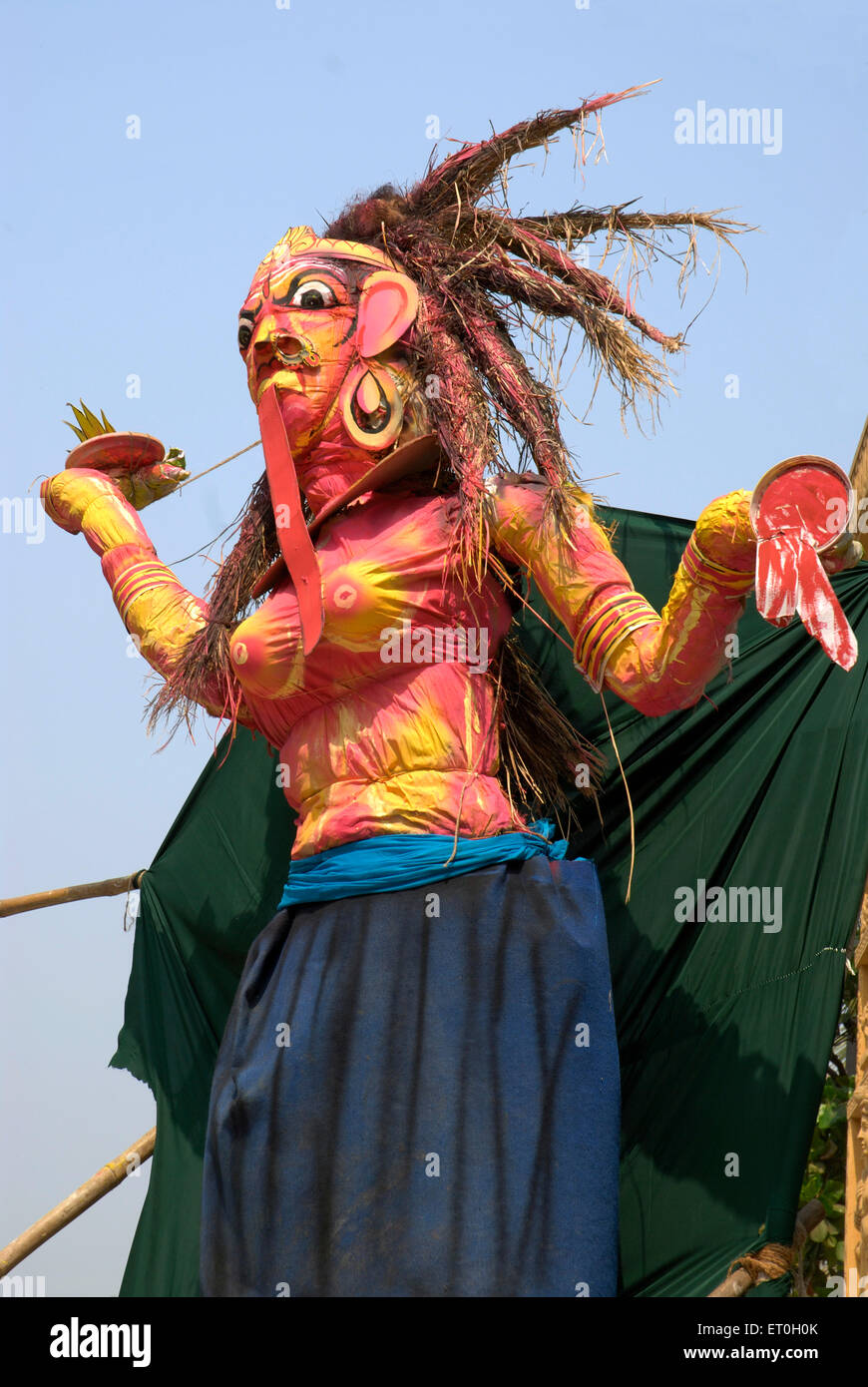 Holika devi, Holika aura, statue d'Holika, demoness d'Holika, Holika dahan, festival d'Holi, Bombay, Mumbai, Maharashtra, Inde, Asie Banque D'Images