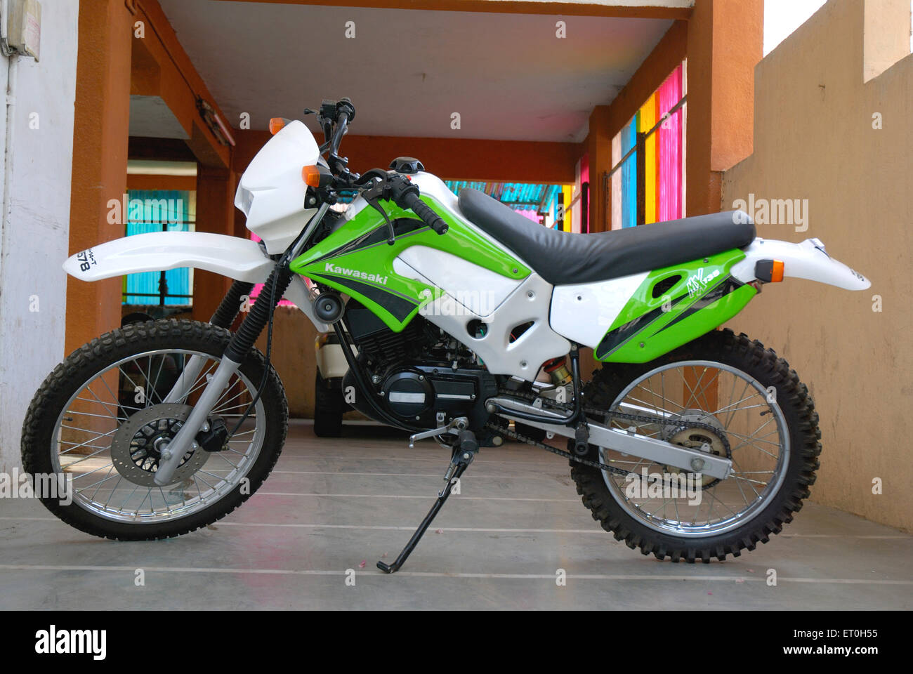 Moto de terre Kawasaki Banque D'Images