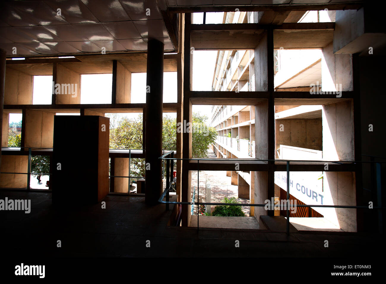 Bâtiment conçu par le Corbusier, High court, Chandigarh, Union Territory, UT, Inde Banque D'Images