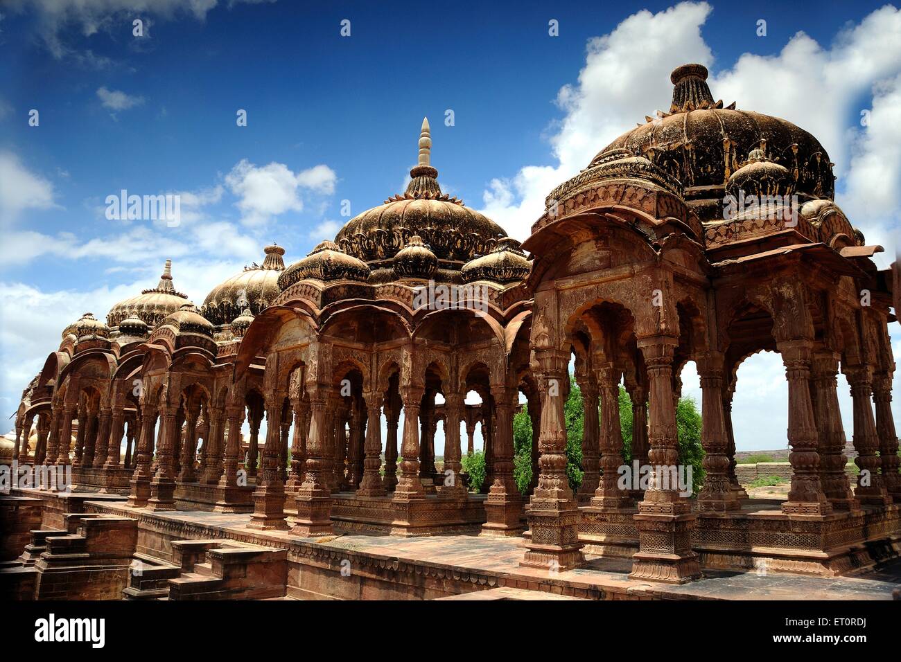 Cénotaphes de marwar maharaja rajput de Jodhpur, Rajasthan ; Inde ; Banque D'Images