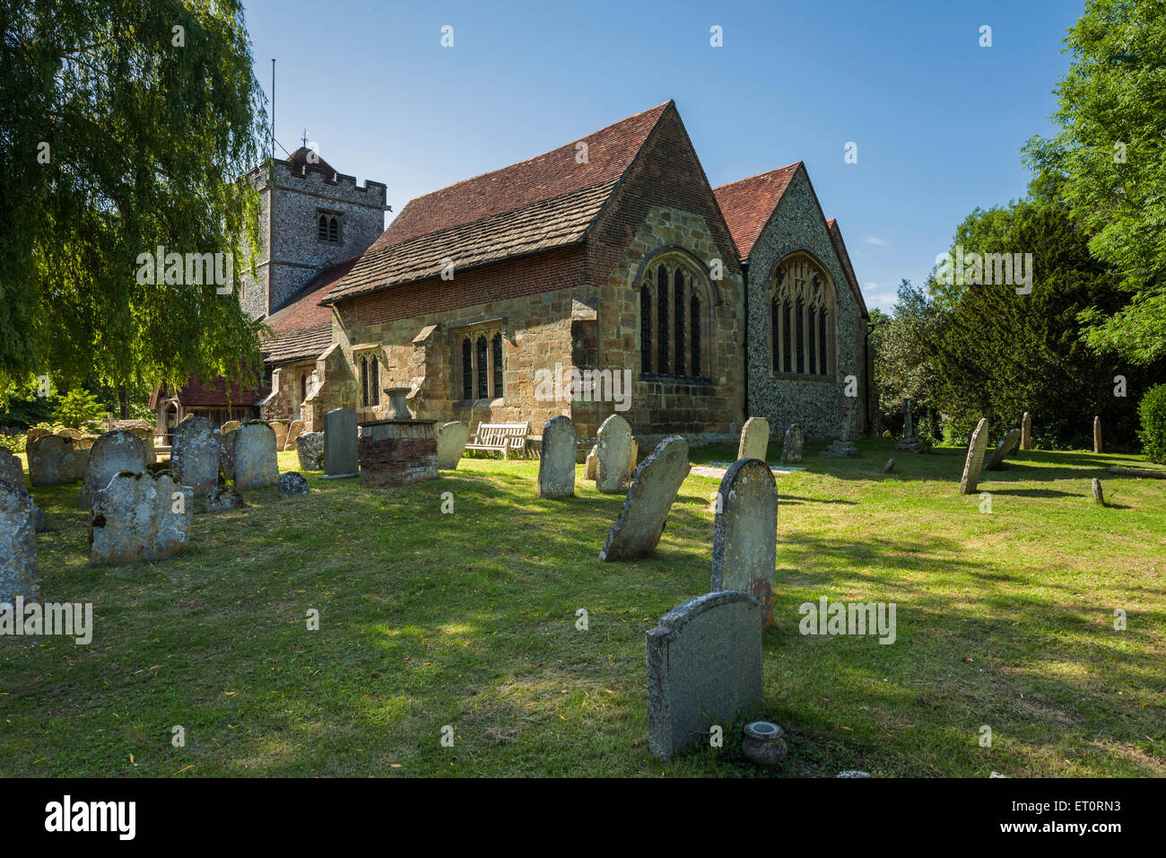 Après-midi de printemps à l'église St Mary dans in ringmer, East Sussex, Angleterre. Banque D'Images