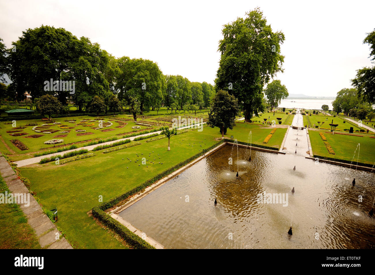 Mughal Garden, Nishat Bagh, jardin de Bliss, jardin de Nishat, Nishat Baug, Srinagar, Jammu-et-Cachemire, Inde Banque D'Images