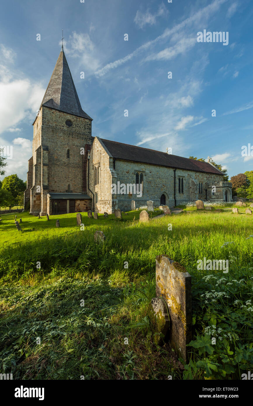 St Margaret's Church in Fermanagh, East Sussex, Angleterre. Après-midi de printemps. Banque D'Images