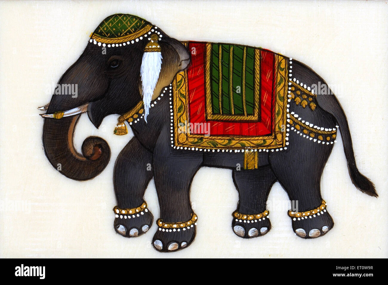 Peinture à l'éléphant, artisanat indien Banque D'Images