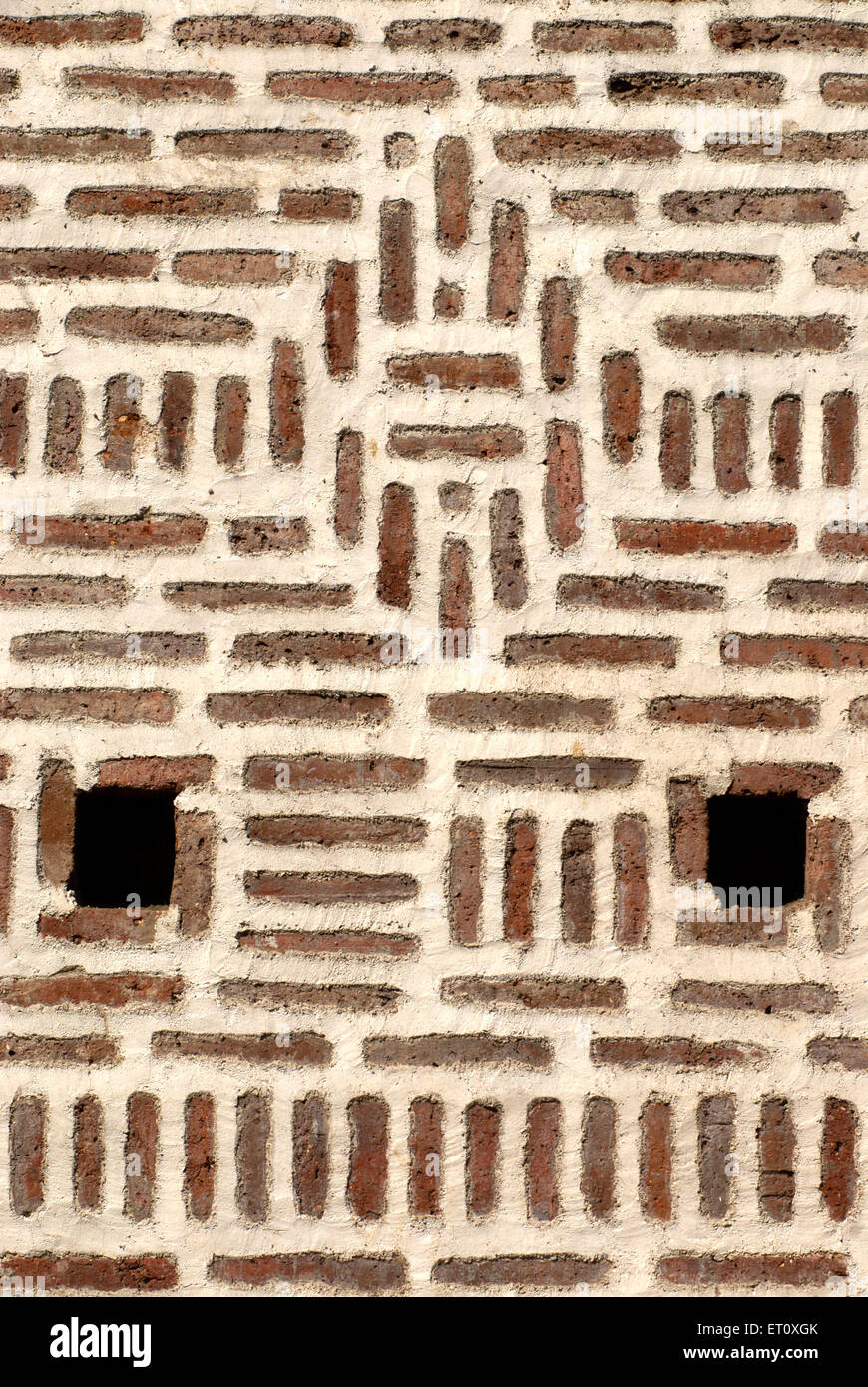 Mur de briques, Vishrambaug AMA, Palais Peshwa, Pune, Maharashtra, Inde Banque D'Images