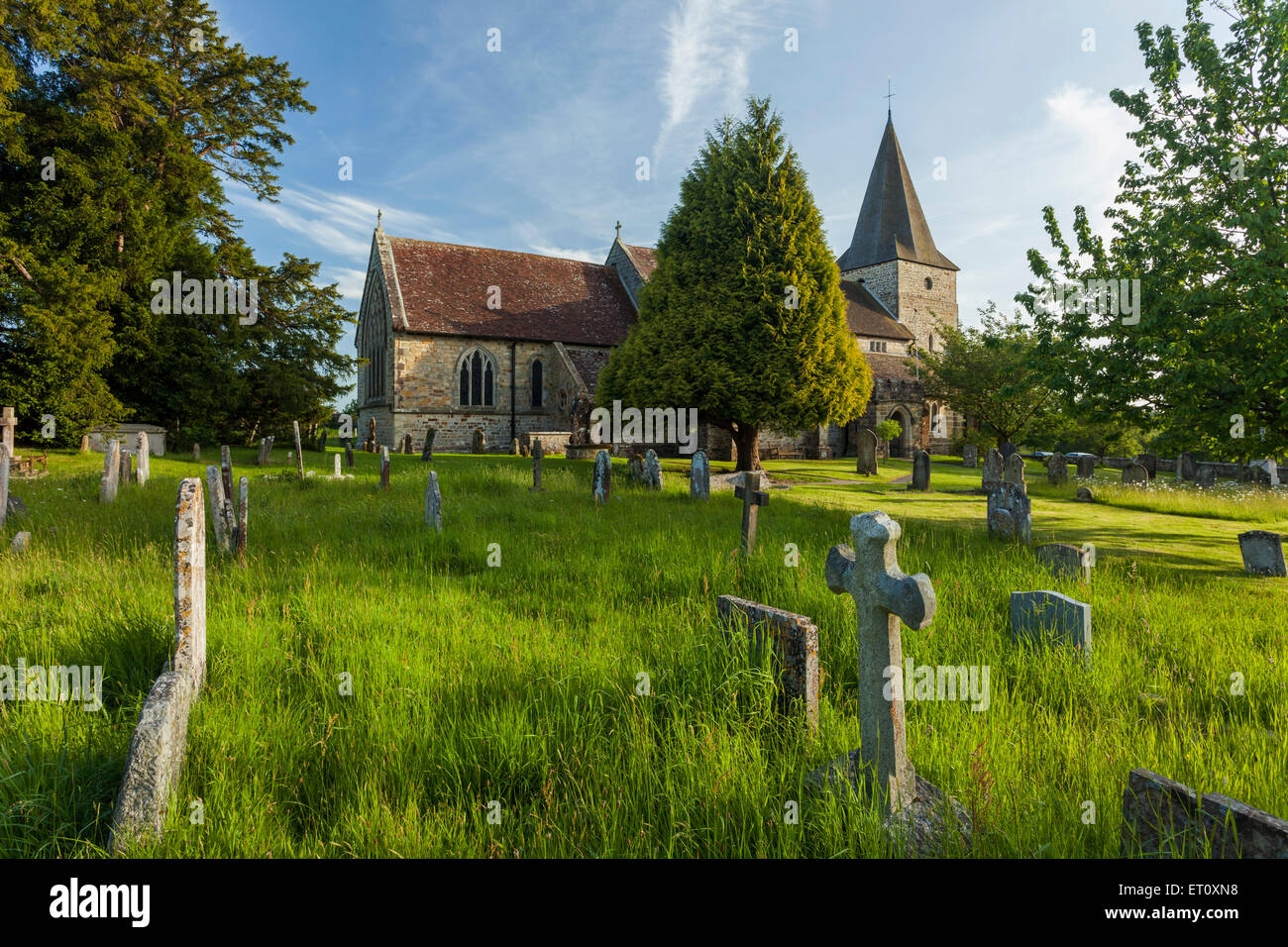 St Margaret's Church in Fermanagh, East Sussex, Angleterre. Après-midi de printemps. Banque D'Images