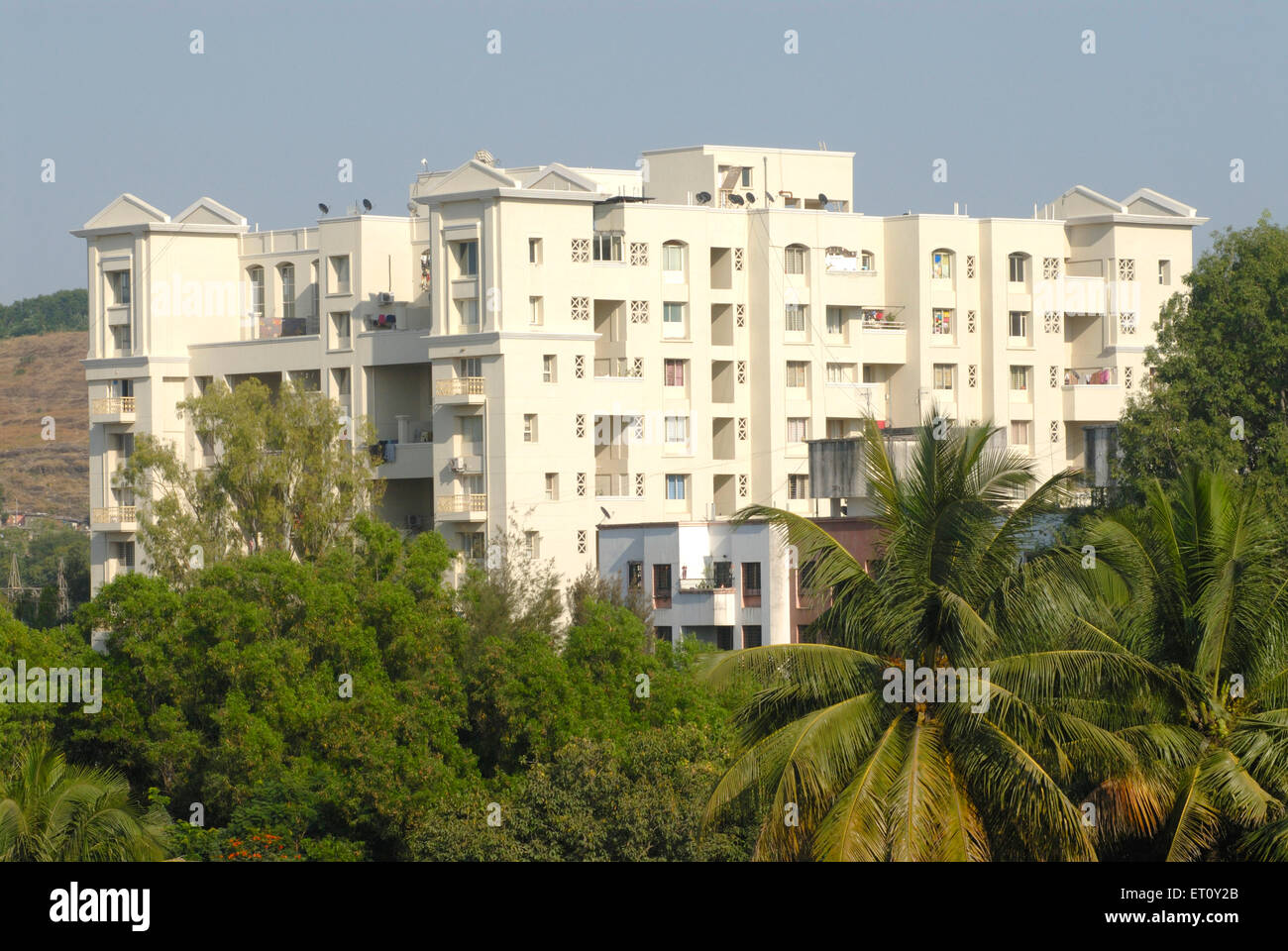 Bâtiments résidentiels modernes, Parvati Hill, Pune, Maharashtra, Inde Banque D'Images