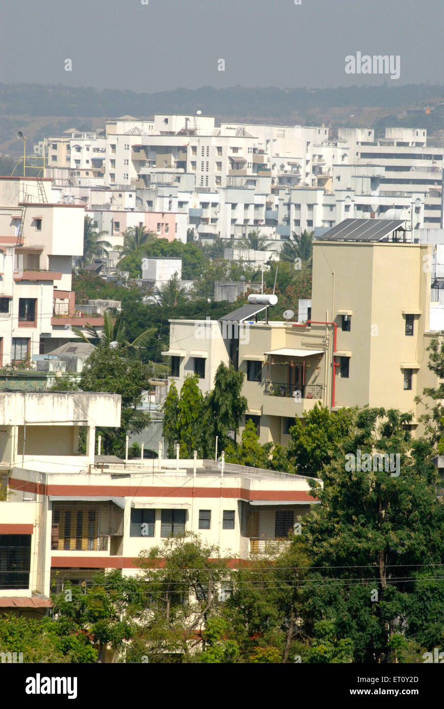 Bâtiments résidentiels modernes, Parvati Hill, Pune, Maharashtra, Inde Banque D'Images