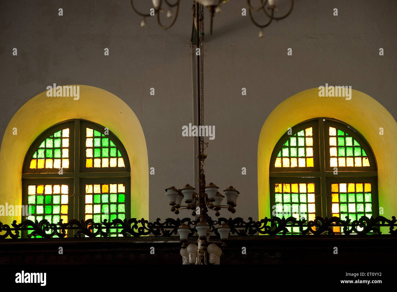 Vitraux de l'église Saint François ; Cochin ; Kochi ; Kerala ; Inde ; Asie Banque D'Images